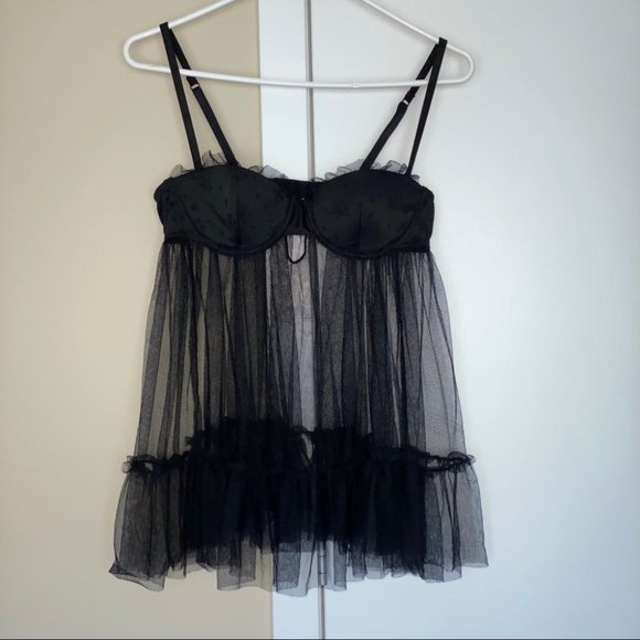 VS DREAM ANGELS STRIPED MESH BABYDOLL Sexy Little - Picture 1 of 8